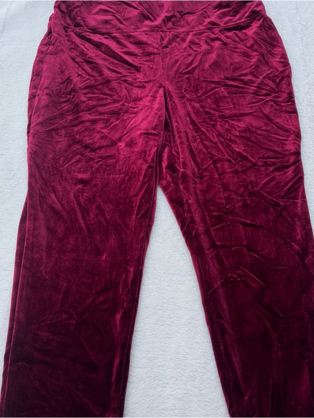 INC International Concepts Plush Velvet Leggings in Wine